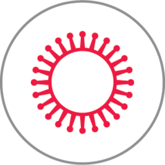 Small small virus icon red